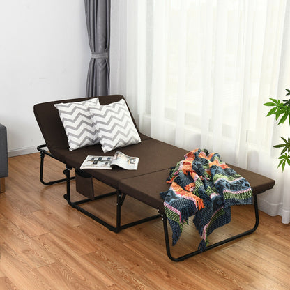 6 Position Adjustable Folding Guest Bed with Comfortable Mattress