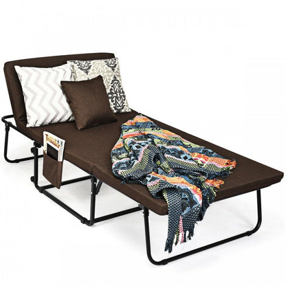 6 Position Adjustable Folding Guest Bed with Comfortable Mattress