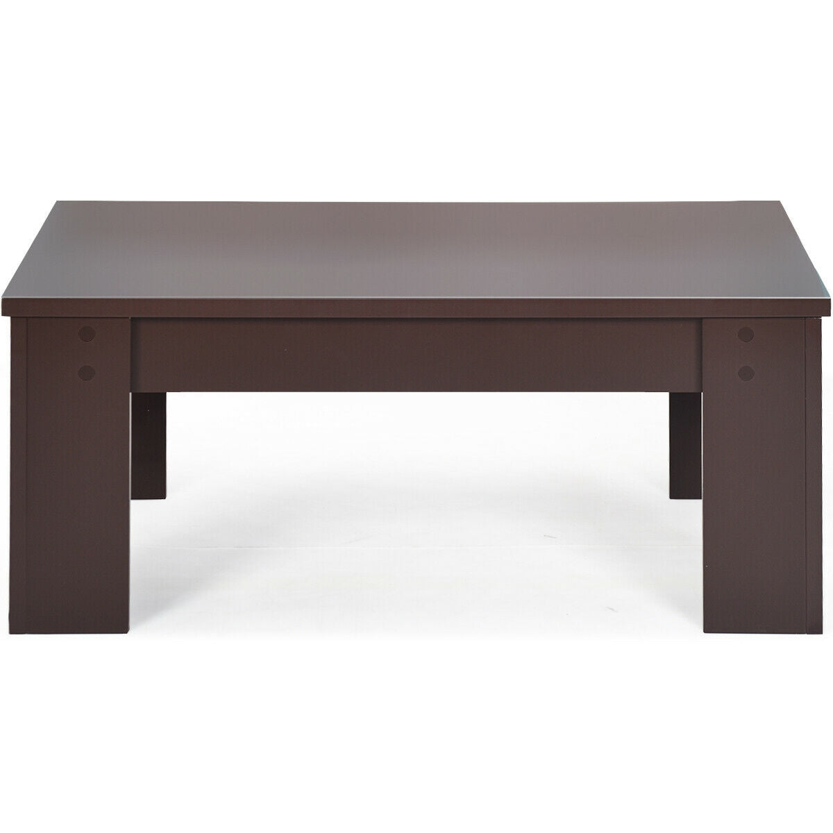 Lift Top Coffee Table with Hidden Storage Compartment in Brown Finish