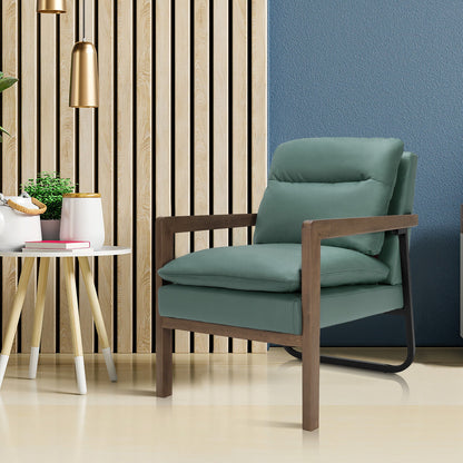 Cozy Upholstered Accent Chair with Thick Seat and Back Cushions – Green