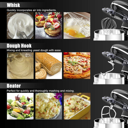 660W 6.3QT Tilt Head Stand Mixer with 6 Speed Control