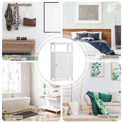 Multifunctional Floor Cabinet Storage Rack with Adjustable Shelves and Organizer Stand