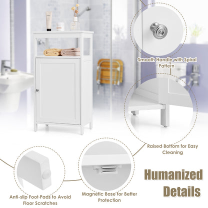 Multifunctional Floor Cabinet Storage Rack with Adjustable Shelves and Organizer Stand