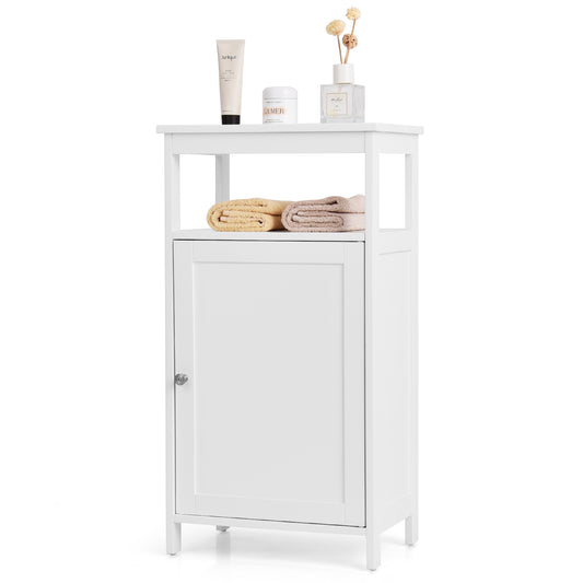 Multifunctional Floor Cabinet Storage Rack with Adjustable Shelves and Organizer Stand