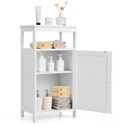 Multifunctional Floor Cabinet Storage Rack with Adjustable Shelves and Organizer Stand