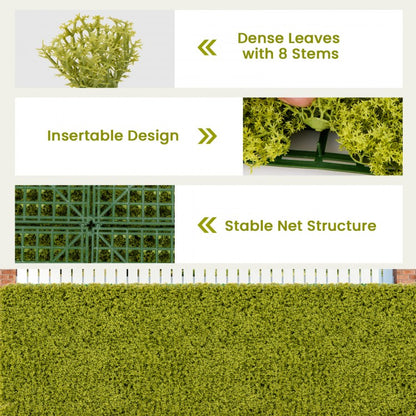 12 Pack 20x20 Inch Artificial Grass Wall Panels – Perfect for Garden, Yard, and Balcony Privacy