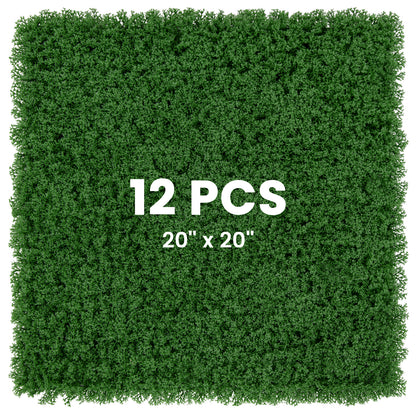 12 Pack 20x20 Inch Artificial Grass Wall Panels – Perfect for Garden, Yard, and Balcony Privacy