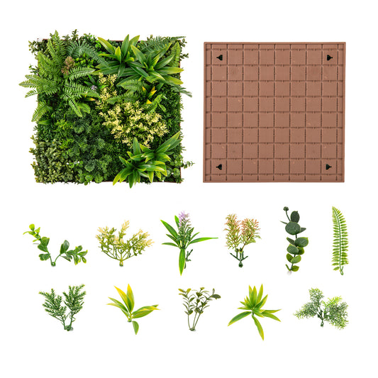 Lifelike 3D Hanging Greenery Hedge with 11 Mixed Faux Plants for Home & Garden