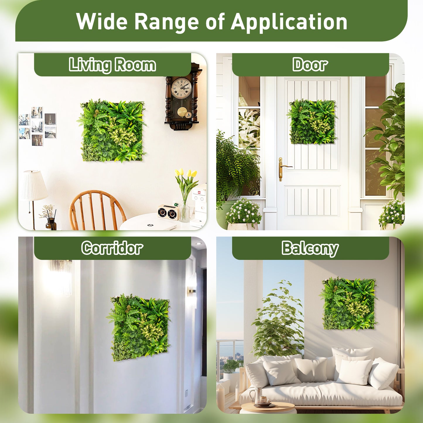 Lifelike 3D Hanging Greenery Hedge with 11 Mixed Faux Plants for Home & Garden
