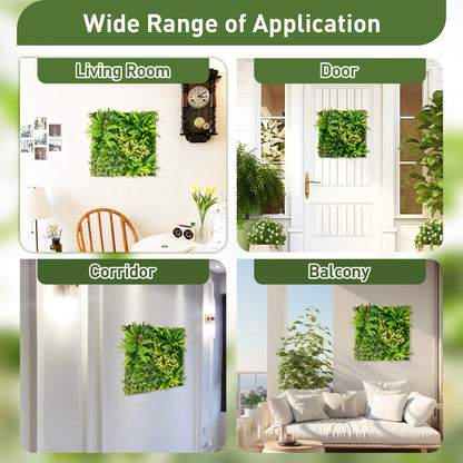 Lifelike 3D Hanging Greenery Hedge with 11 Mixed Faux Plants for Home & Garden