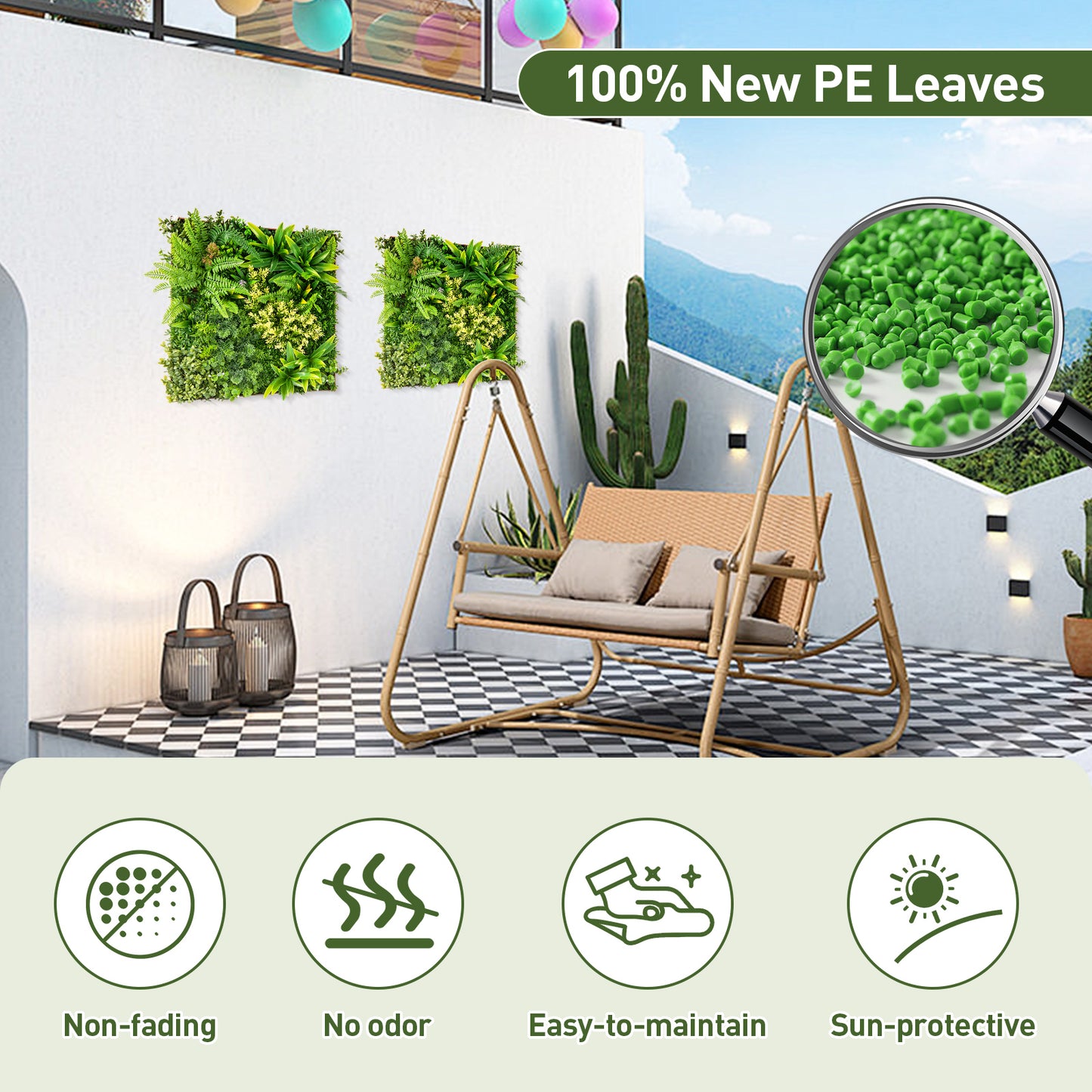 Lifelike 3D Hanging Greenery Hedge with 11 Mixed Faux Plants for Home & Garden
