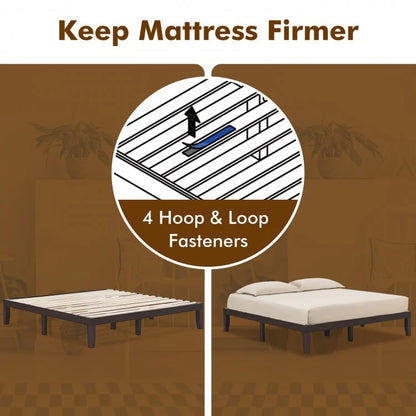 Modern 14 Inch King Size Wood Platform Bed Frame with Wood Slat Support - Brown