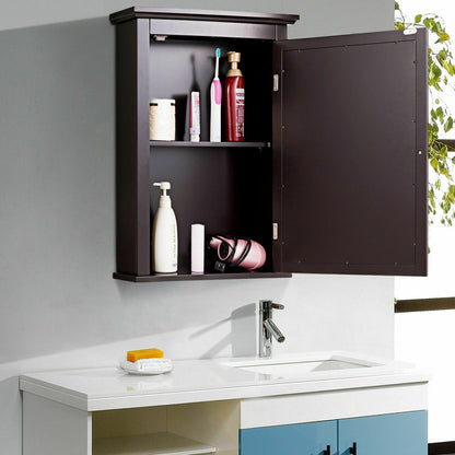 Wall-Mounted Bathroom Mirror Cabinet with Adjustable Shelves