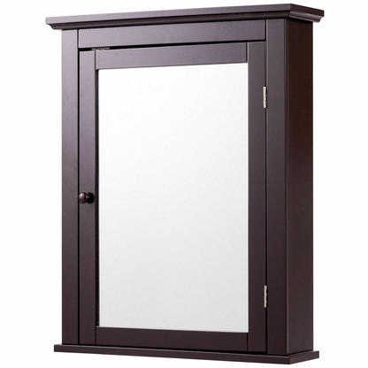Wall-Mounted Bathroom Mirror Cabinet with Adjustable Shelves