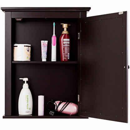 Wall-Mounted Bathroom Mirror Cabinet with Adjustable Shelves