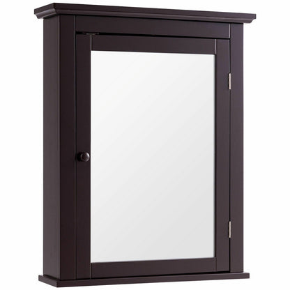 Wall-Mounted Bathroom Mirror Cabinet with Adjustable Shelves