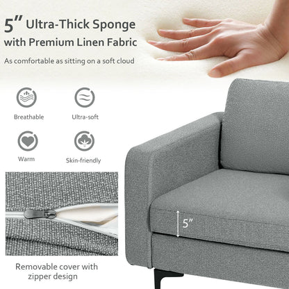 Ergonomic Accent Chair with Side Storage and Cushioned Seat, Grey