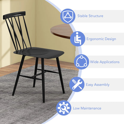 Pair of Modern Dining Chairs with Ergonomic Backrest for Comfort and Style
