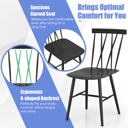 Pair of Modern Dining Chairs with Ergonomic Backrest for Comfort and Style