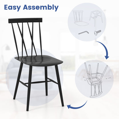 Pair of Modern Dining Chairs with Ergonomic Backrest for Comfort and Style