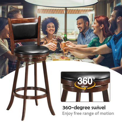 29 Inch Swivel Counter Stools with Upholstered Seats
