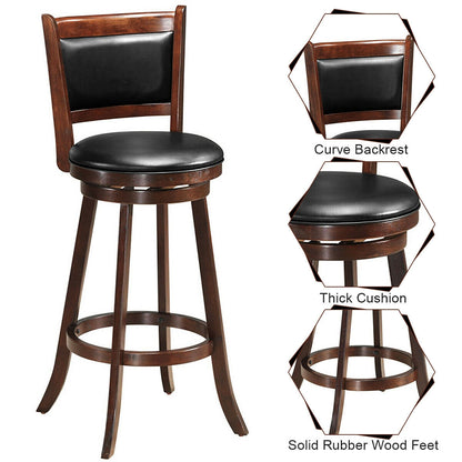 29 Inch Swivel Counter Stools with Upholstered Seats