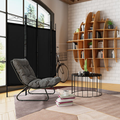 6 Foot 4 Panel Freestanding Folding Privacy Divider Screen - Black