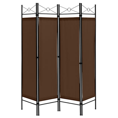 6 Foot 4 Panel Freestanding Folding Privacy Divider Screen - Brown