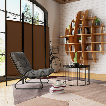6 Foot 4 Panel Freestanding Folding Privacy Divider Screen - Brown
