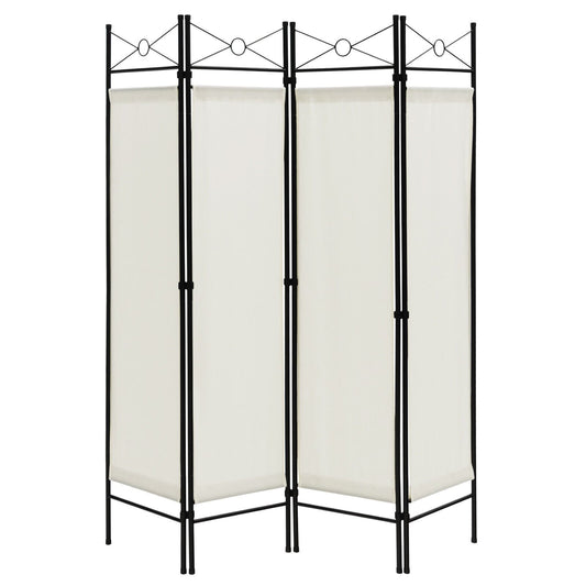 6 Foot 4 Panel Freestanding Folding Privacy Divider Screen - White