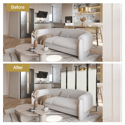 6 Foot 4 Panel Freestanding Folding Privacy Divider Screen - White