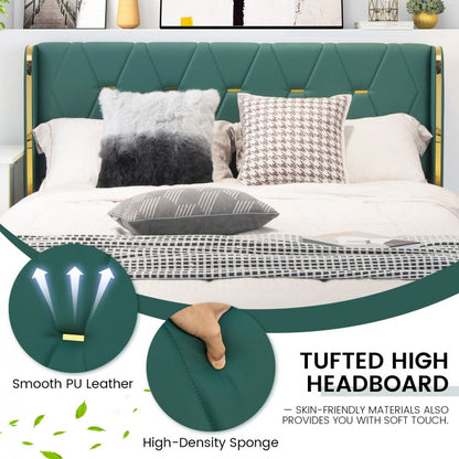 Luxurious PU Leather Upholstered Bed Frame with 4 Storage Drawers – Full/Queen Size