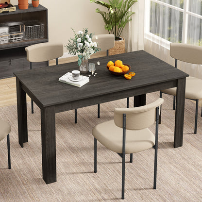 Modern 63 Inch Rectangular Dining Table with Grey Engineered Wood Top