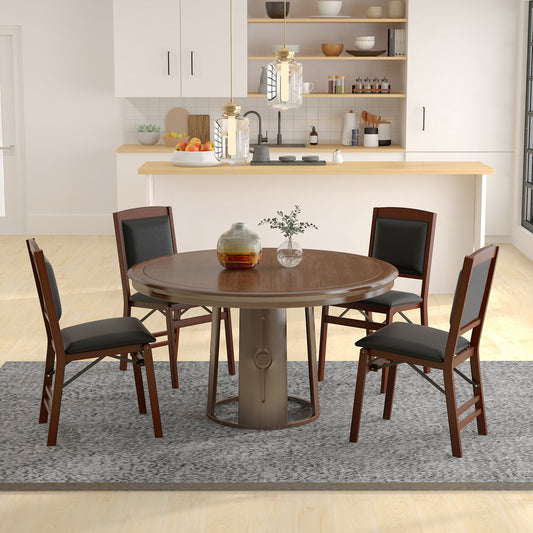 2-Piece Folding Dining Chairs with Padded Seat and High Backrest