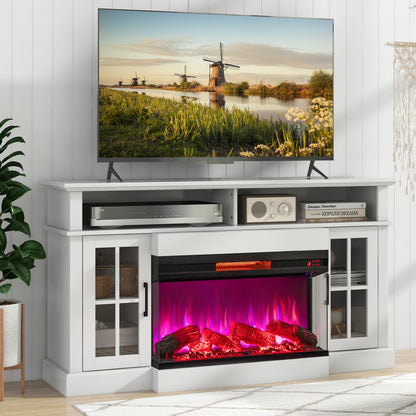 36 Inch 3-Sided Electric Fireplace 1500W with 7 Color Flame Effect