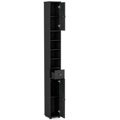 71 Inch Tall Freestanding Storage Cabinet with Adjustable Shelves and Anti-Tipping Device