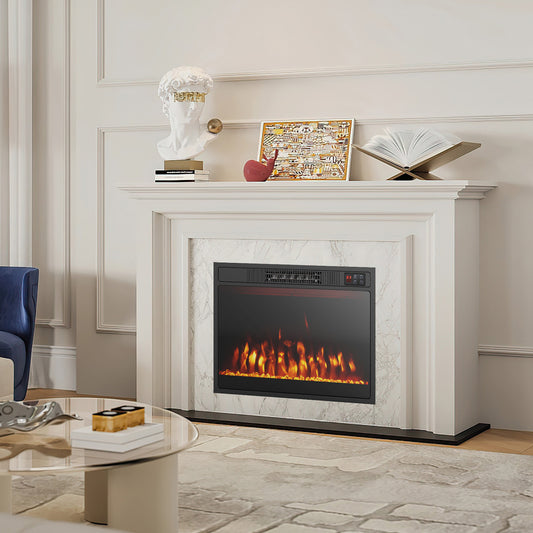 23 Inch Electric Fireplace Heater with Adjustable Flame Color and Brightness – 750W/1500W