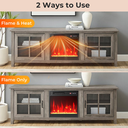 18 Inch Electric Fireplace Heater Insert with Overheat Protection