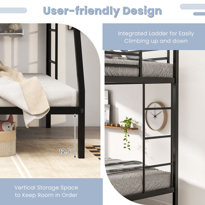 Space-Saving Metal Bed Frame for Teens and Adults, Noise-Free, No Box Spring Required - Black