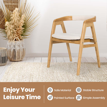 Ergonomic Bamboo Dining Chair with Curved Backrest and Non-Slip Foot Pads