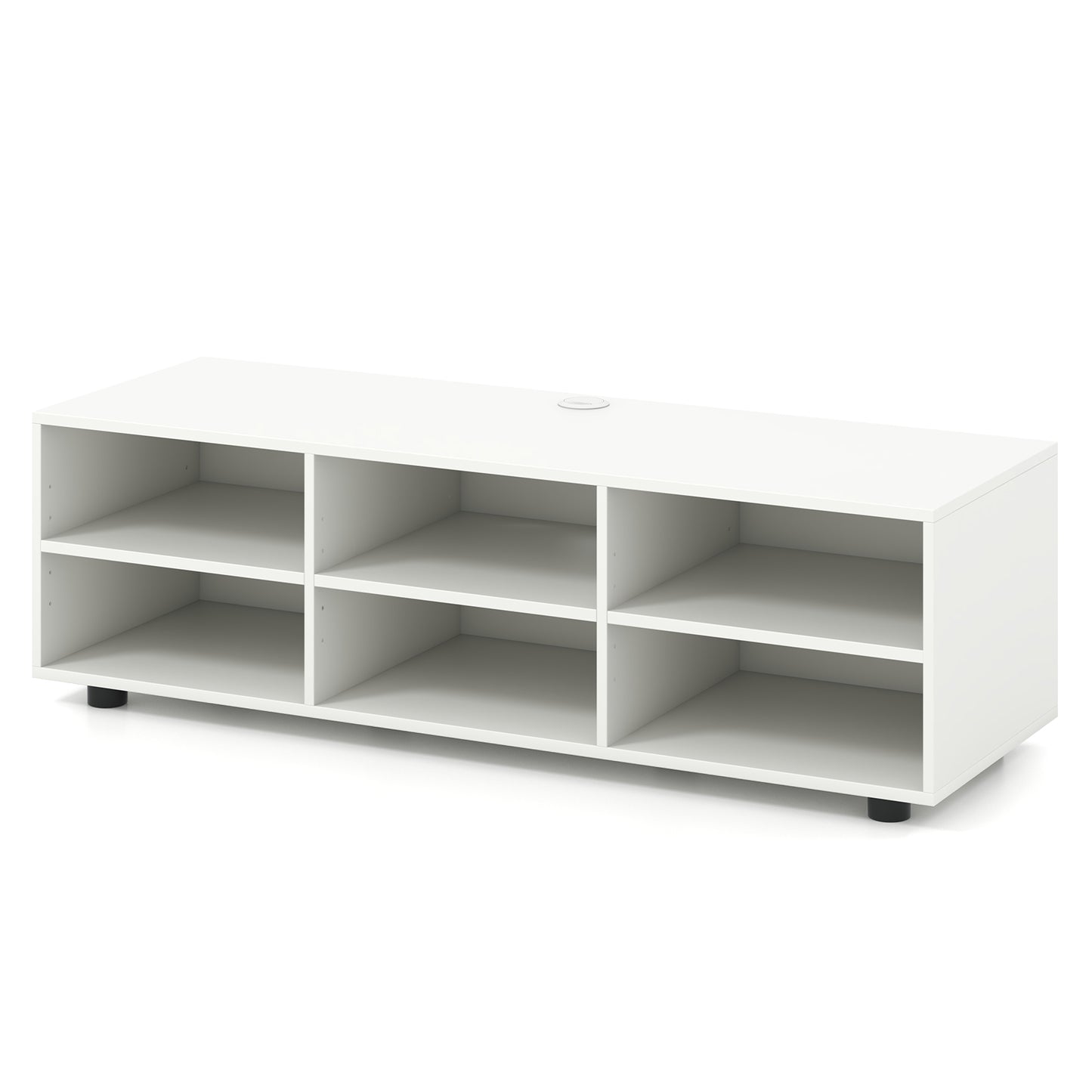 Modern TV Stand with 6 Storage Compartments for TVs up to 55 Inches