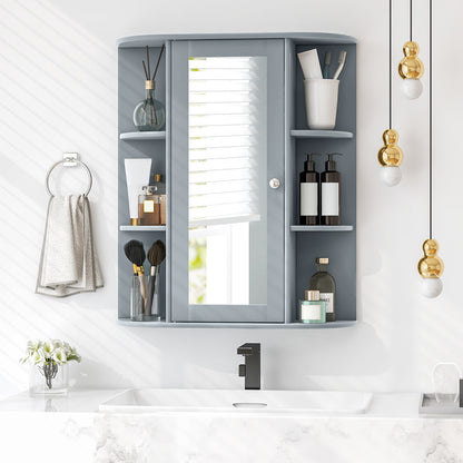 Stylish Wall-Mounted Medicine Cabinet with Mirror & Shelves