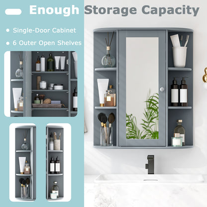 Stylish Wall-Mounted Medicine Cabinet with Mirror & Shelves
