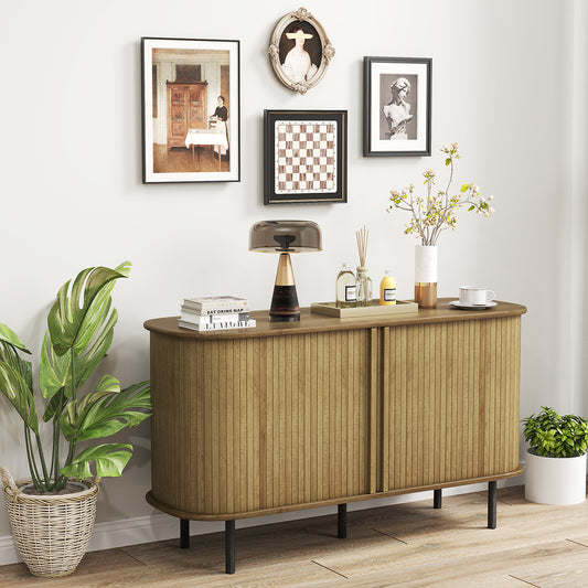47" Modern Sideboard Buffet Cabinet with Adjustable Shelves for Kitchen Dining Living Entryway Storage