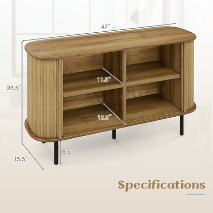 47" Modern Sideboard Buffet Cabinet with Adjustable Shelves for Kitchen Dining Living Entryway Storage