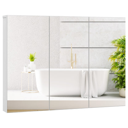 3 Door Wall-Mounted Medicine Cabinet with Adjustable Shelves