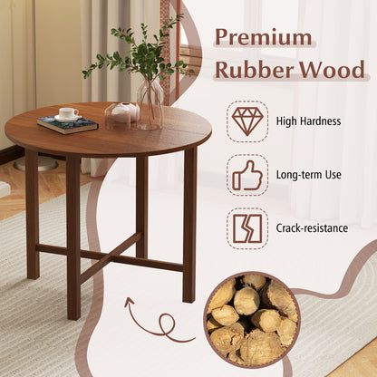 35 Inch Foldable Round Dining Table with Drop Leaf Design for Compact Living Spaces