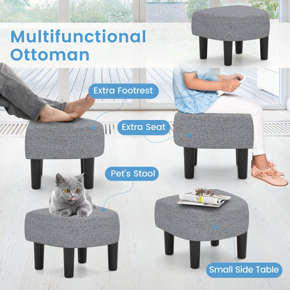 360 Degree Swivel Club Chair with Matching Ottoman and Ergonomic Backrest - Grey