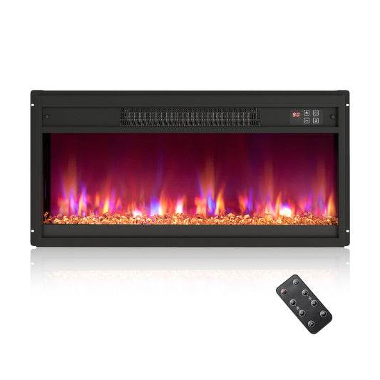 18/23/26 Inch 1500W Electric Fireplace Insert with Remote & Customizable Flame Effects