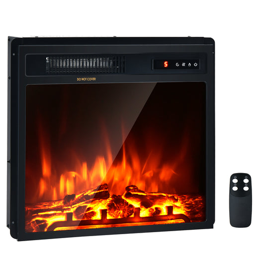 18" Electric Fireplace with 1500W Heating, Freestanding & Recessed Installation